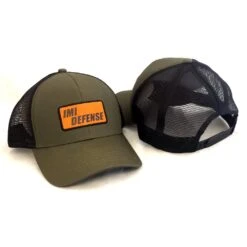 IMI Defense Green With The Leather Patch Logo Snapback Cap