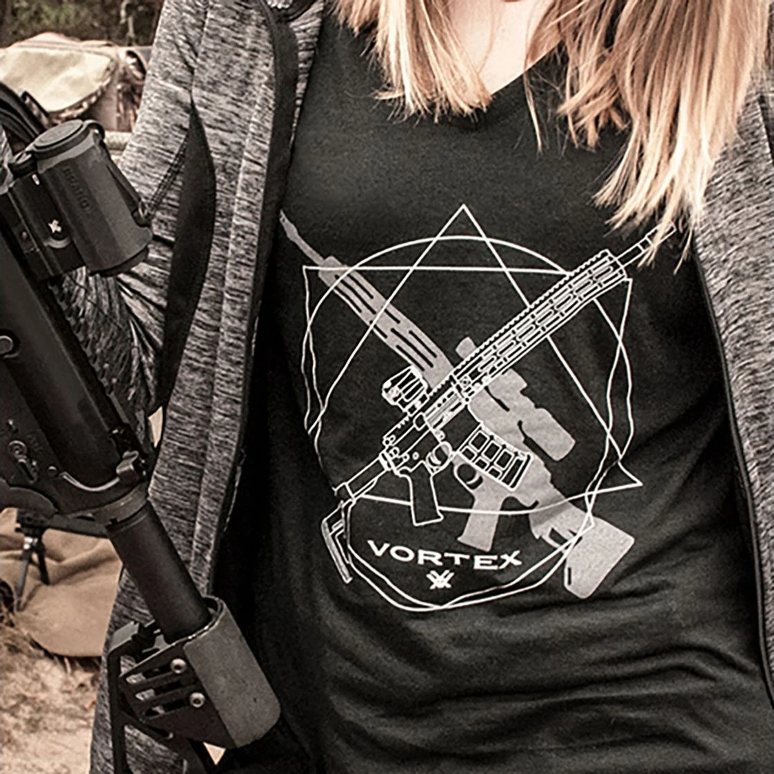 Vortex Optics Ladies Black Rifle T-Shirt - Large 1 Vortex Optics Ladies Black Rifle T-Shirt - Large