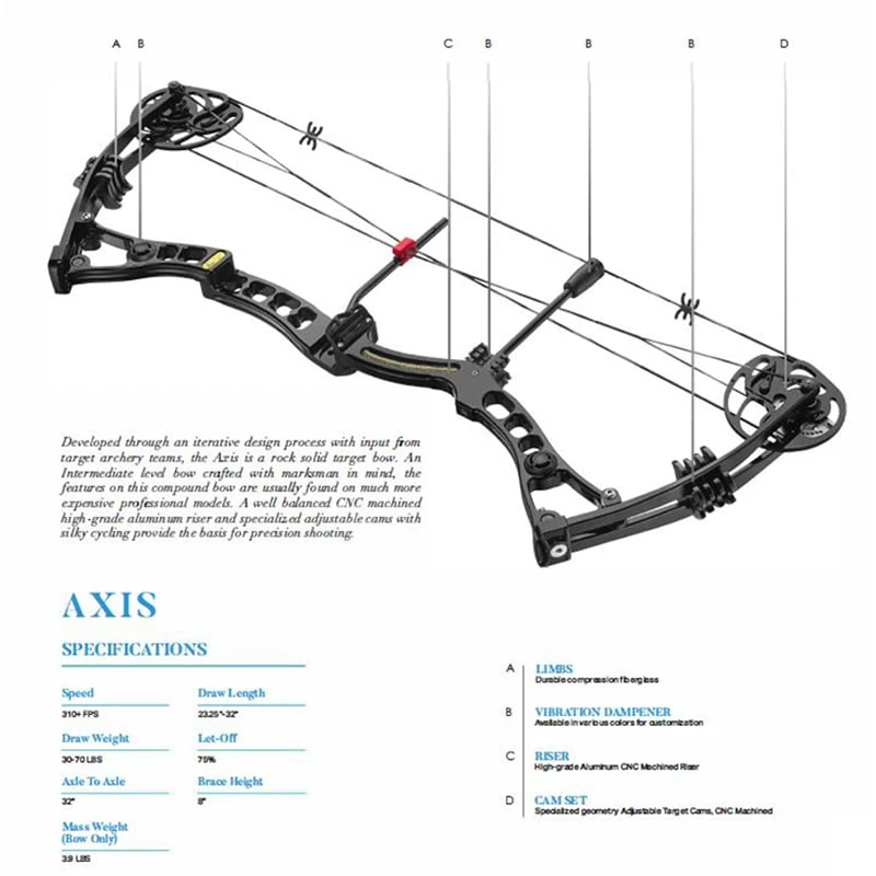 EK Archery Axis 60 Lbs Compound Bow - Grey 1 EK Archery Axis 60 Lbs Compound Bow - Grey
