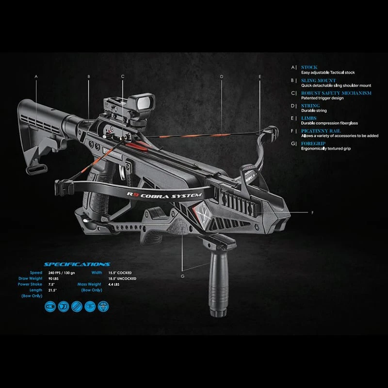EK Archery Cobra R9 Recurve Crossbow - 90lbs - Deluxe 1 EK Archery Cobra R9 Recurve Crossbow - 90lbs - Deluxe