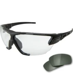 Edge Tactical Phantom Rescue - Black Thin Temple Frame 2 Lens Kit / G-15 And Clear Vapor Shield Lenses