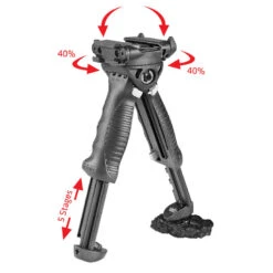 FAB Defense T-POD Generation 2 Rotating Tactical Foregrip & Bipod -Outdoor Hunting Shop t pod g2 3d back open black rock arrows